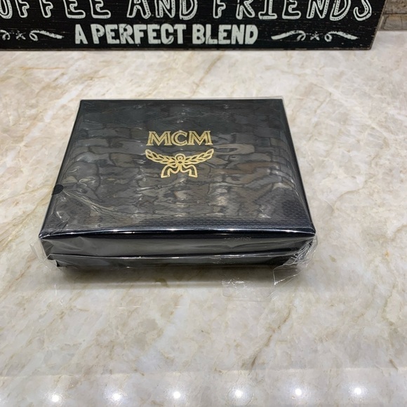 MCM Klara Monogram Zip Mini Wallet: Taupe - Picture 4 of 10